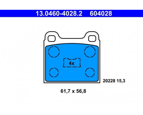 Brake Pad Set, disc brake 13.0460-4028.2 ATE