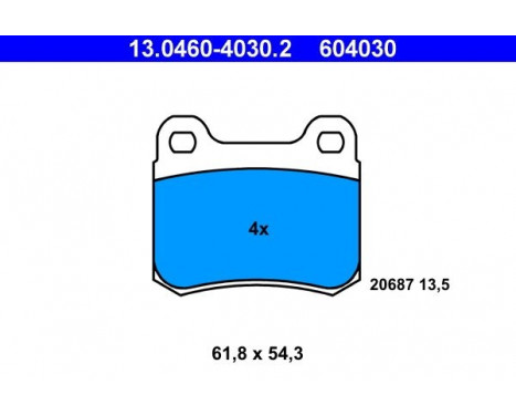 Brake Pad Set, disc brake 13.0460-4030.2 ATE, Image 2