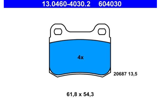 Brake Pad Set, disc brake 13.0460-4030.2 ATE, Image 2