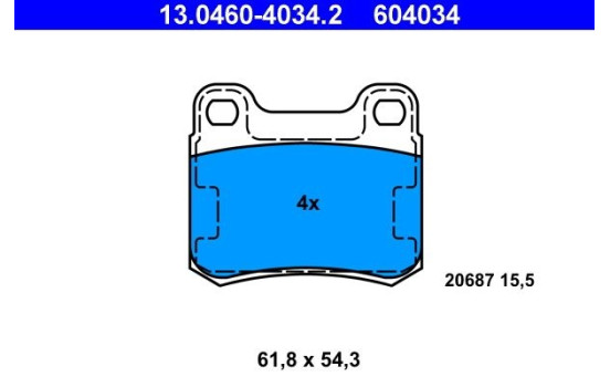 Brake Pad Set, disc brake 13.0460-4034.2 ATE, Image 2