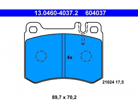 Brake Pad Set, disc brake 13.0460-4037.2 ATE, Image 2