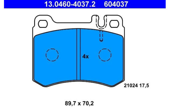 Brake Pad Set, disc brake 13.0460-4037.2 ATE, Image 2