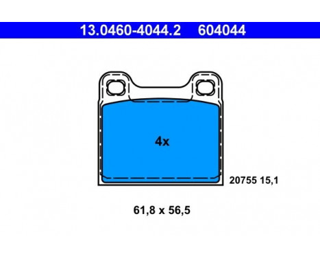 Brake Pad Set, disc brake 13.0460-4044.2 ATE, Image 2