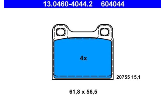Brake Pad Set, disc brake 13.0460-4044.2 ATE, Image 2