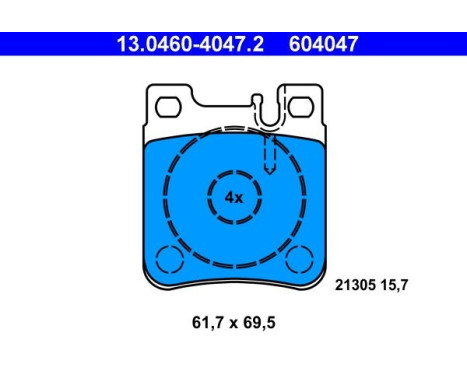 Brake Pad Set, disc brake 13.0460-4047.2 ATE, Image 2