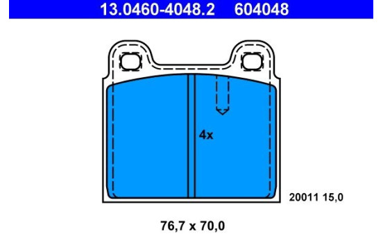 Brake Pad Set, disc brake 13.0460-4048.2 ATE
