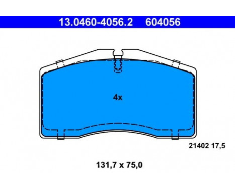 Brake Pad Set, disc brake 13.0460-4056.2 ATE
