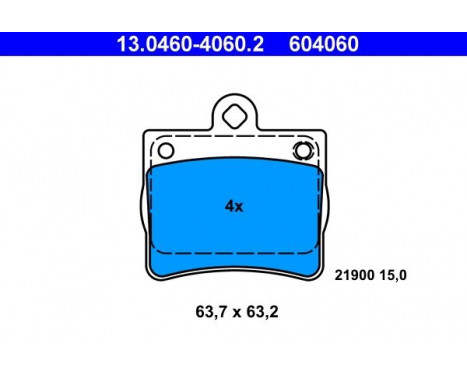 Brake Pad Set, disc brake 13.0460-4060.2 ATE, Image 2