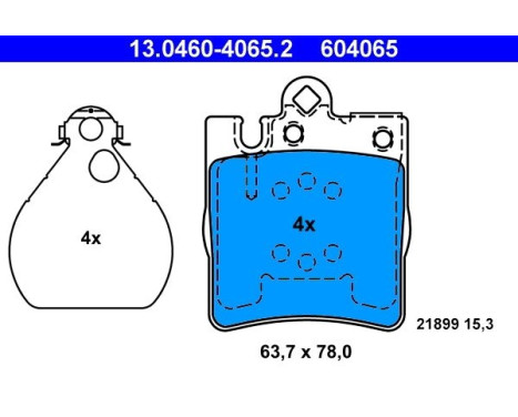 Brake Pad Set, disc brake 13.0460-4065.2 ATE, Image 2