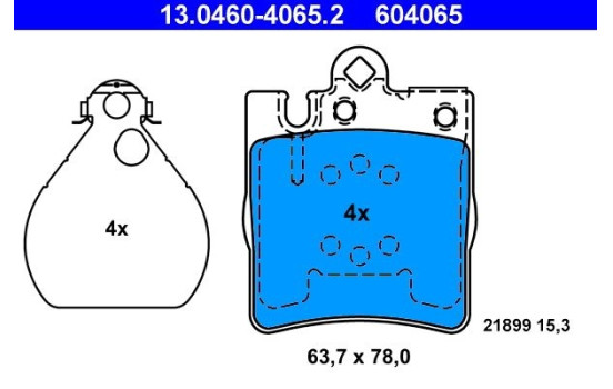 Brake Pad Set, disc brake 13.0460-4065.2 ATE, Image 2