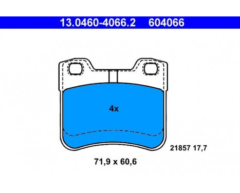 Brake Pad Set, disc brake 13.0460-4066.2 ATE, Image 2