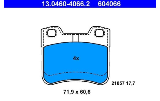 Brake Pad Set, disc brake 13.0460-4066.2 ATE, Image 2