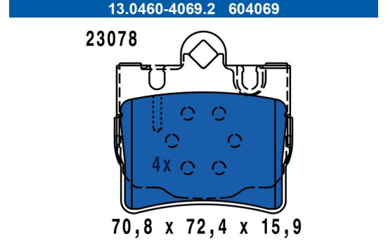 Brake Pad Set, disc brake 13.0460-4069.2 ATE, Image 3