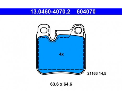 Brake Pad Set, disc brake 13.0460-4070.2 ATE, Image 2