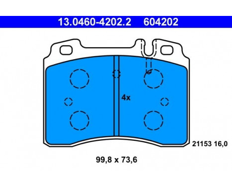 Brake Pad Set, disc brake 13.0460-4202.2 ATE, Image 2