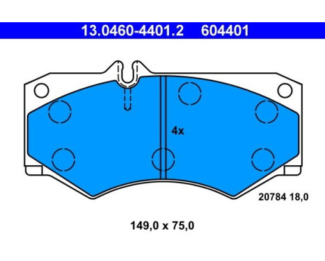 Brake Pad Set, disc brake 13.0460-4401.2 ATE, Image 2