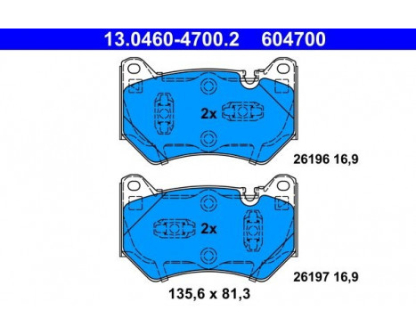 Brake Pad Set, disc brake 13.0460-4700.2 ATE