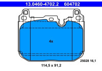 Brake pad set, disc brake 13.0460-4702.2 ATE