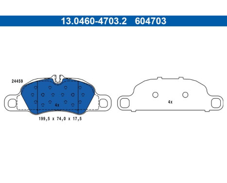 Brake pad set, disc brake 13.0460-4703.2 ATE