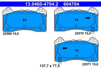 Brake pad set, disc brake 13.0460-4704.2 ATE