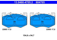 Brake pad set, disc brake 13.0460-4705.2 ATE
