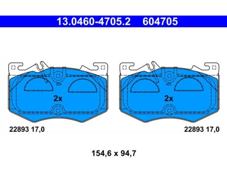 Brake pad set, disc brake 13.0460-4705.2 ATE