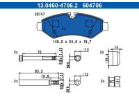Brake pad set, disc brake 13.0460-4706.2 ATE