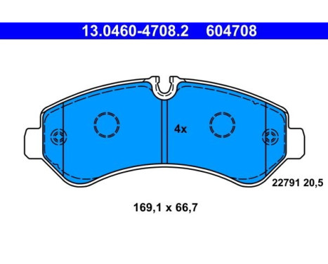 Brake Pad Set, disc brake 13.0460-4708.2 ATE