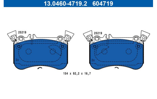 Brake pad set, disc brake 13.0460-4719.2 ATE