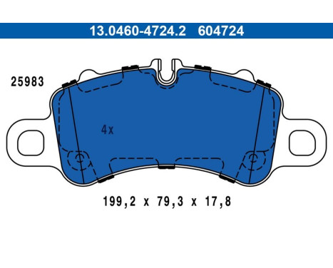 Brake pad set, disc brake 13.0460-4724.2 ATE
