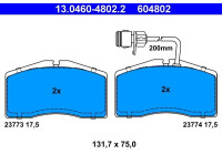 Brake Pad Set, disc brake 13.0460-4802.2 ATE