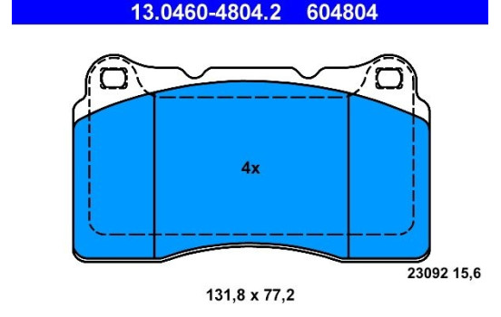 Brake Pad Set, disc brake 13.0460-4804.2 ATE, Image 2