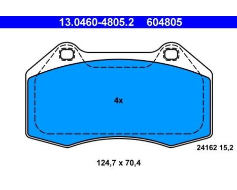 Brake Pad Set, disc brake 13.0460-4805.2 ATE, Image 2