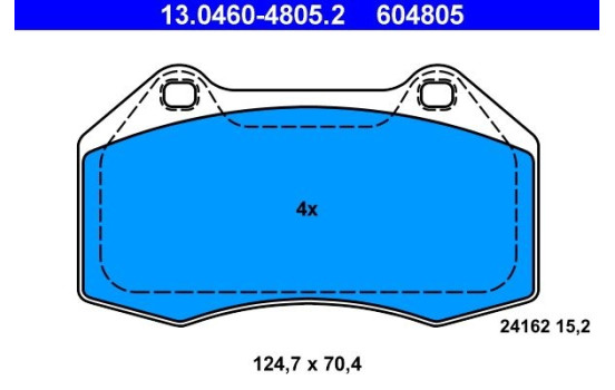 Brake Pad Set, disc brake 13.0460-4805.2 ATE, Image 2
