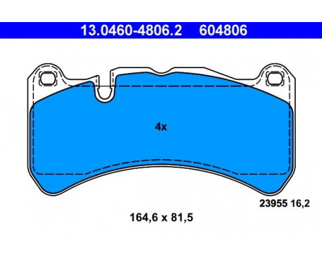 Brake Pad Set, disc brake 13.0460-4806.2 ATE, Image 2