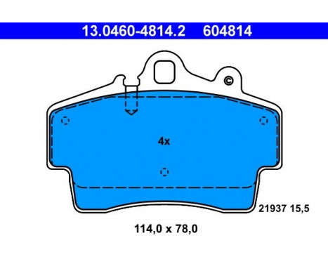 Brake Pad Set, disc brake 13.0460-4814.2 ATE, Image 2
