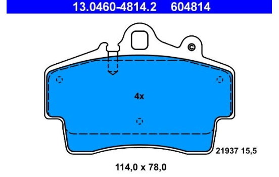 Brake Pad Set, disc brake 13.0460-4814.2 ATE, Image 2