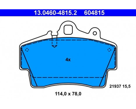 Brake Pad Set, disc brake 13.0460-4815.2 ATE, Image 2