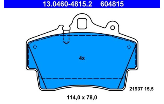 Brake Pad Set, disc brake 13.0460-4815.2 ATE, Image 2