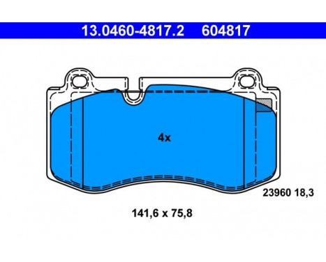 Brake Pad Set, disc brake 13.0460-4817.2 ATE, Image 2