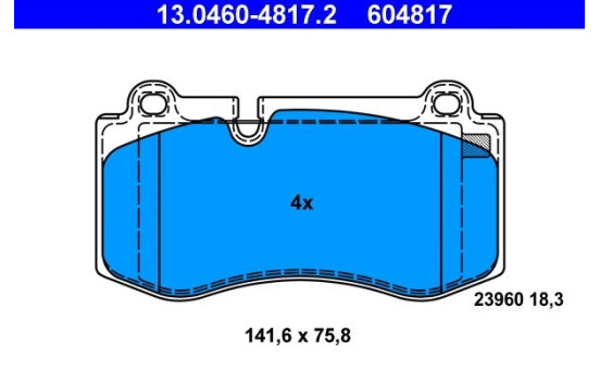 Brake Pad Set, disc brake 13.0460-4817.2 ATE, Image 2