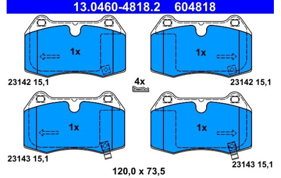 Brake Pad Set, disc brake 13.0460-4818.2 ATE, Image 2