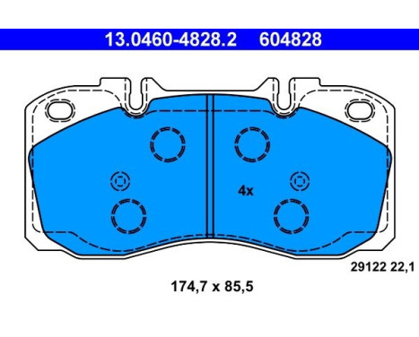 Brake Pad Set, disc brake 13.0460-4828.2 ATE, Image 2