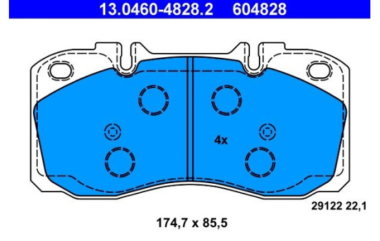 Brake Pad Set, disc brake 13.0460-4828.2 ATE, Image 2