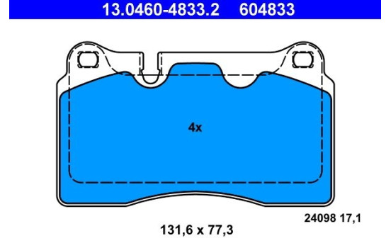 Brake Pad Set, disc brake 13.0460-4833.2 ATE, Image 2