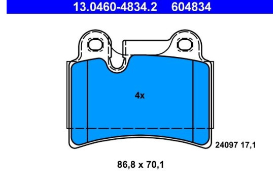 Brake Pad Set, disc brake 13.0460-4834.2 ATE, Image 2