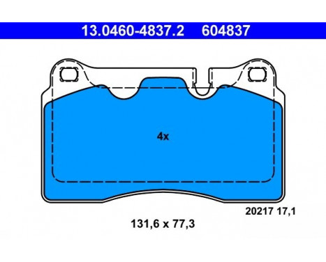 Brake Pad Set, disc brake 13.0460-4837.2 ATE, Image 2