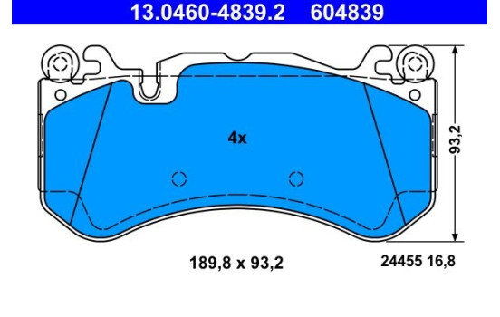 Brake Pad Set, disc brake 13.0460-4839.2 ATE