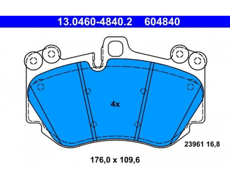 Brake Pad Set, disc brake 13.0460-4840.2 ATE, Image 2