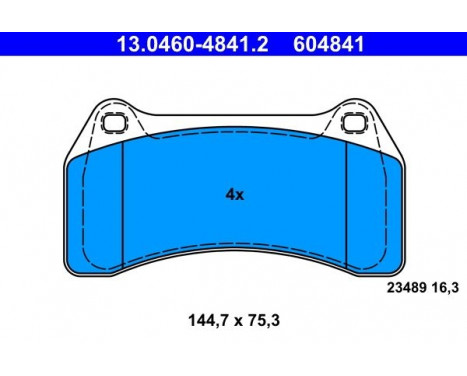 Brake Pad Set, disc brake 13.0460-4841.2 ATE